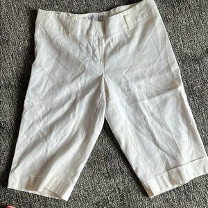 Trina Turk White Bermuda Shorts Knee-Length Cotton